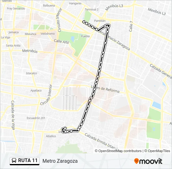 RUTA 11 Bus Line Map