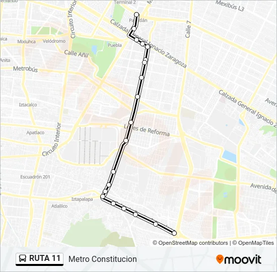 RUTA 11 Bus Line Map
