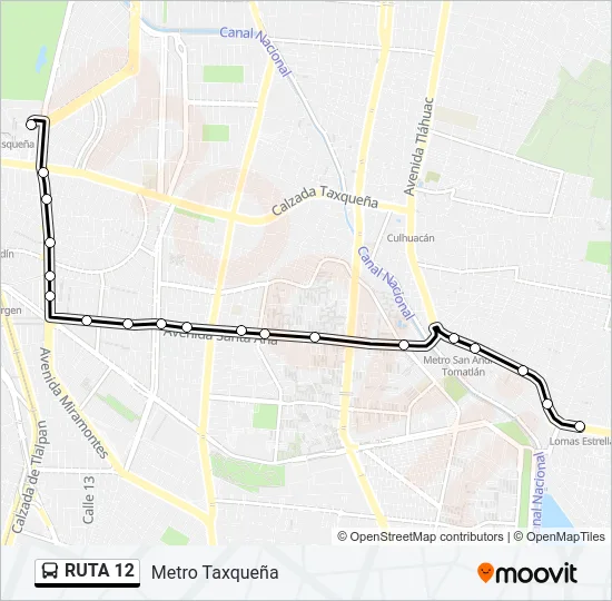 RUTA 12 Bus Line Map