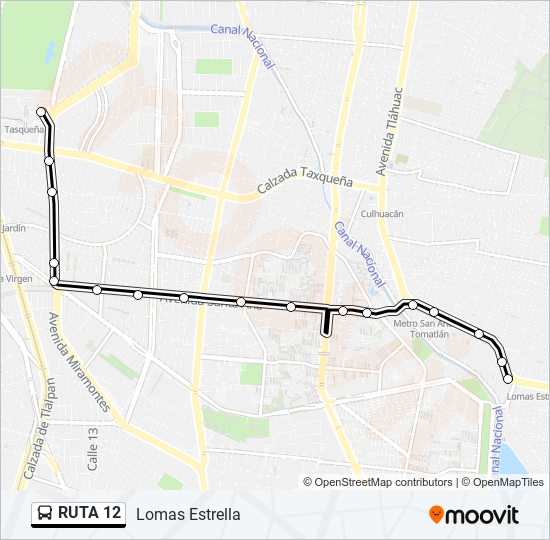 RUTA 12 bus Line Map