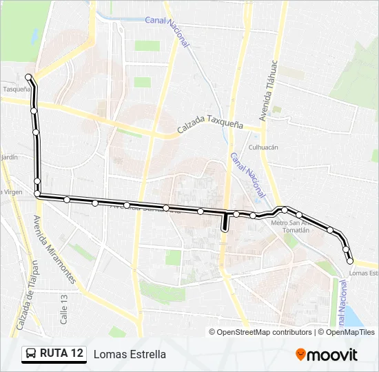 RUTA 12 Bus Line Map