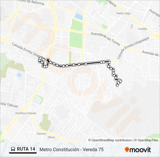 Ruta 14: Horarios, Paradas Y Mapas - Metro Constitución (Actualizado)