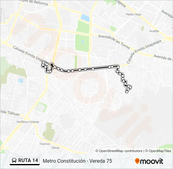RUTA 14 Bus Line Map