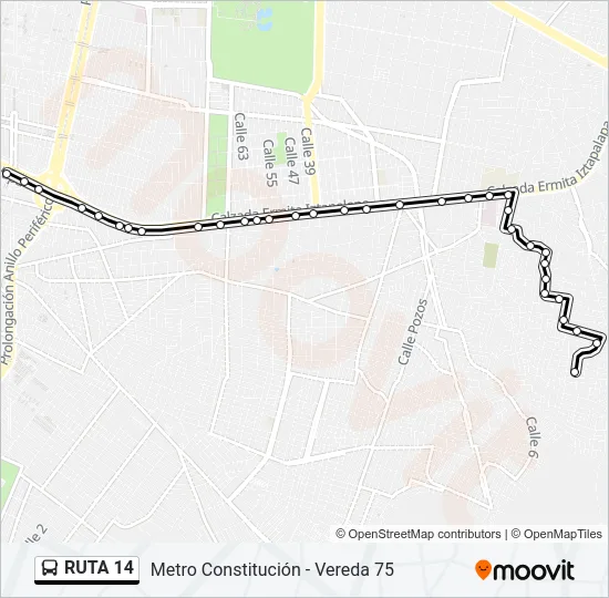 RUTA 14 Bus Line Map
