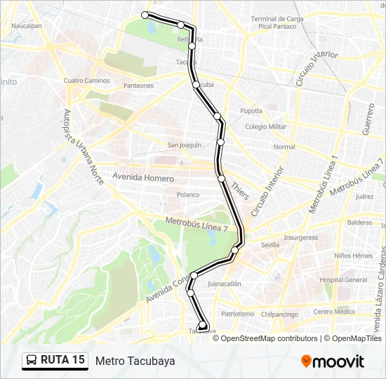 RUTA 15 Bus Line Map
