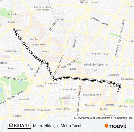 Mapa de RUTA 17 de autobús