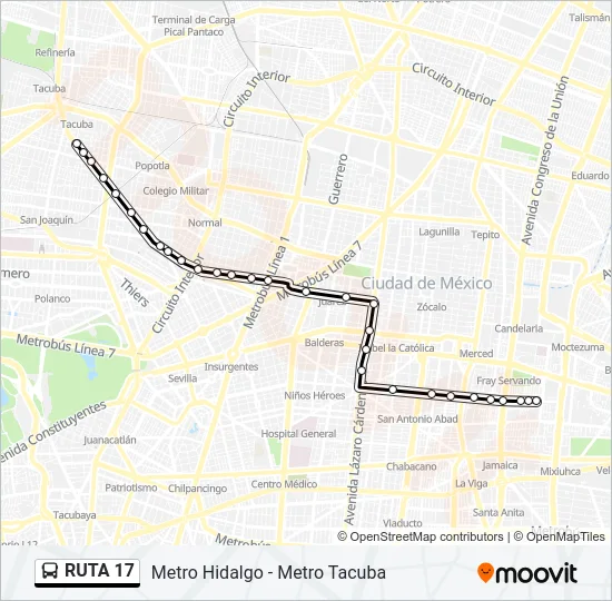 RUTA 17 Bus Line Map