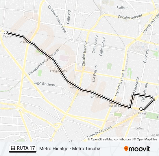 Mapa de RUTA 17 de autobús