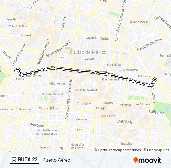 Mapa de RUTA 22 de autobús