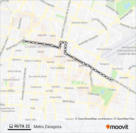 Mapa de RUTA 22 de autobús