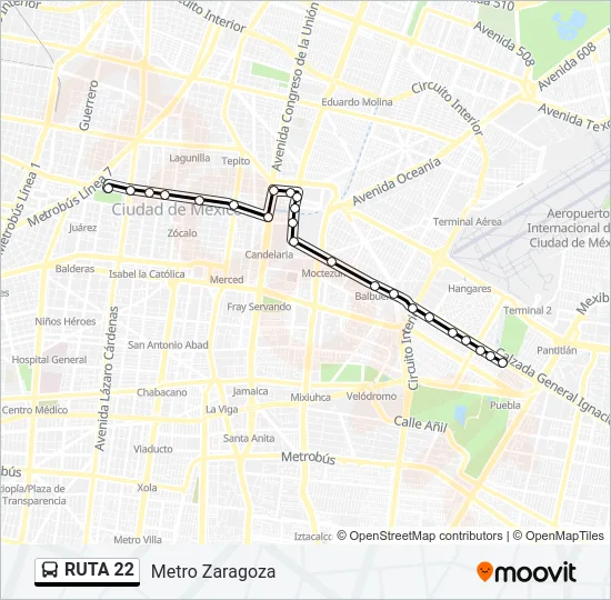 RUTA 22 Bus Line Map