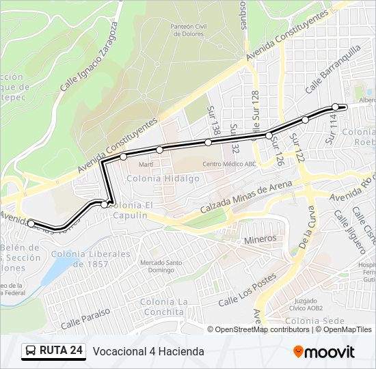 Mapa de RUTA 24 de autobús
