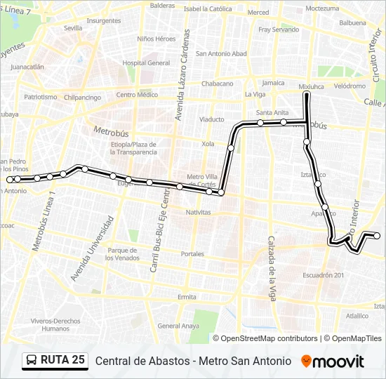 RUTA 25 Bus Line Map