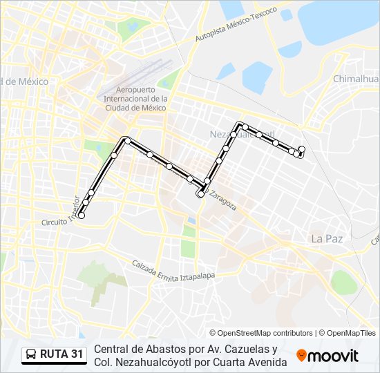 Mapa de RUTA 31 de autobús