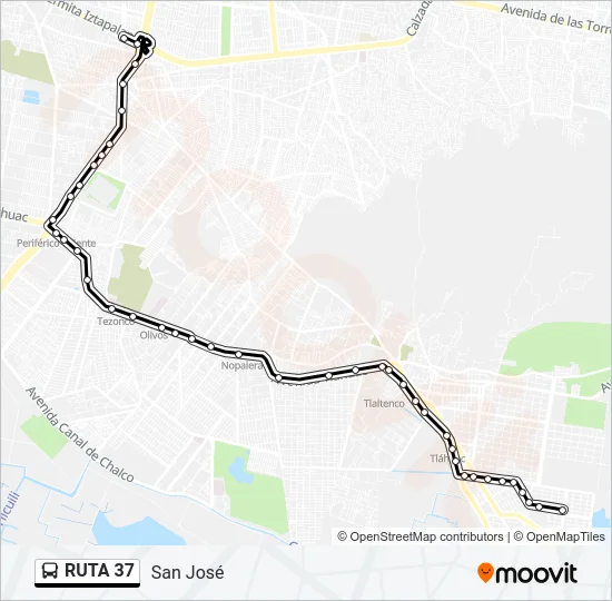 RUTA 37 Bus Line Map