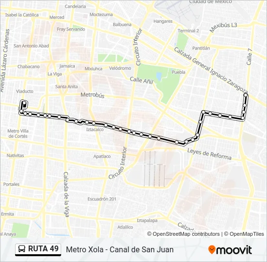 RUTA 49 Bus Line Map