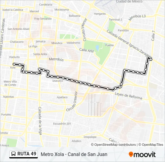 RUTA 49 Bus Line Map