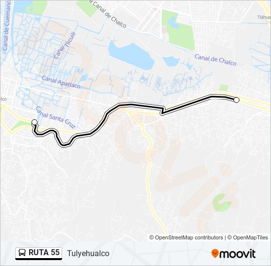 Mapa de RUTA 55 de autobús