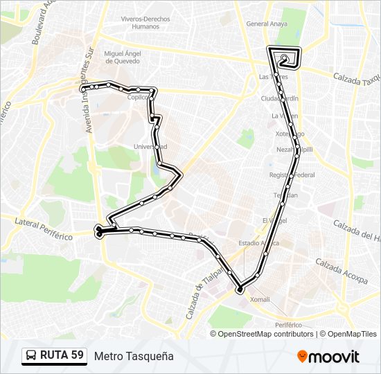 Mapa de RUTA 59 de autobús