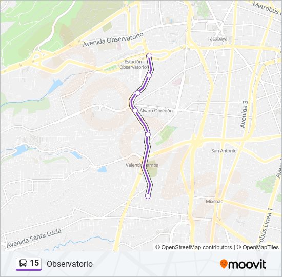 Mapa de 15 de autobús