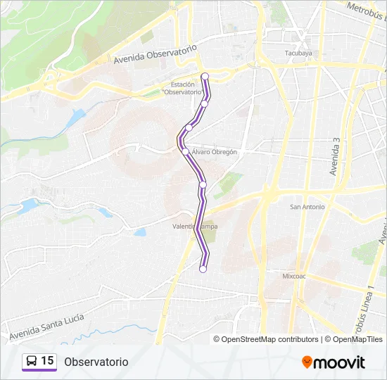 15 Bus Line Map