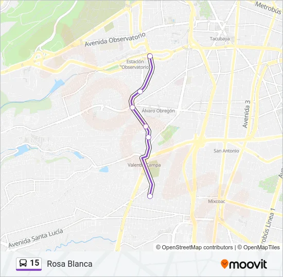 15 Bus Line Map