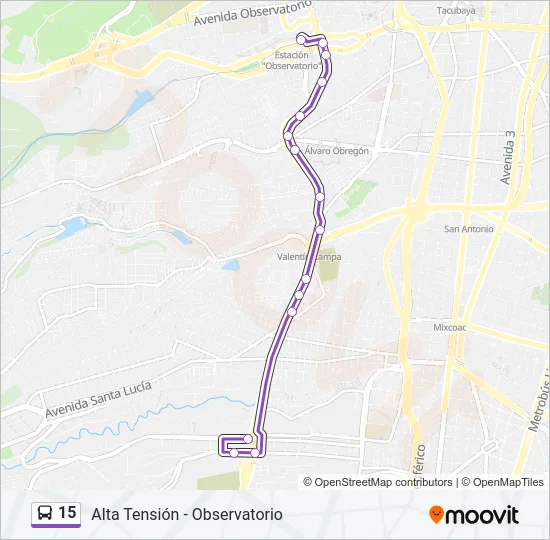 15 Bus Line Map
