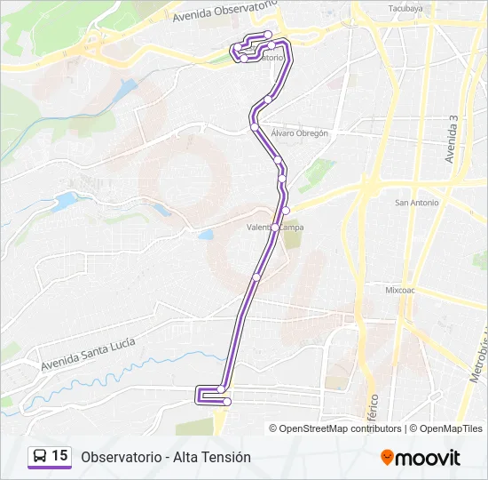 15 Bus Line Map