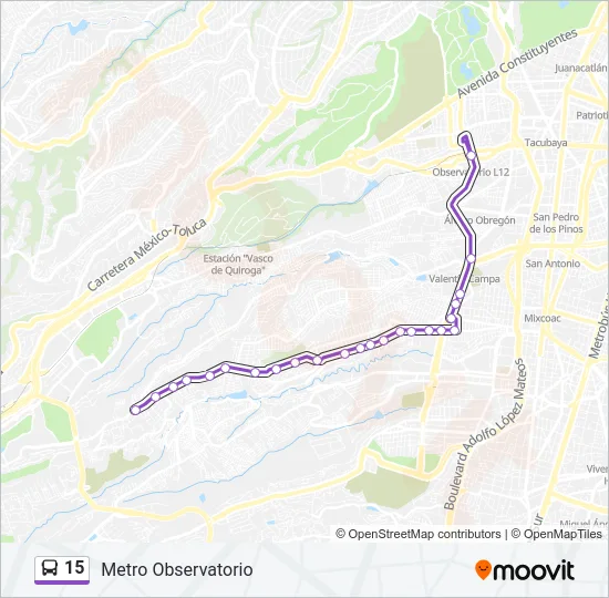 15 Bus Line Map