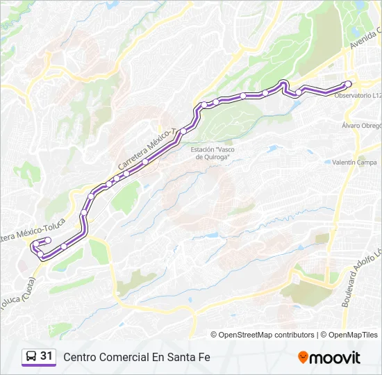 31 Bus Line Map