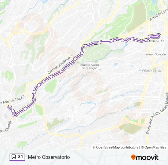 31 Bus Line Map