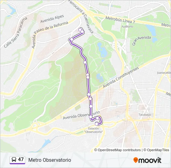 47 Bus Line Map