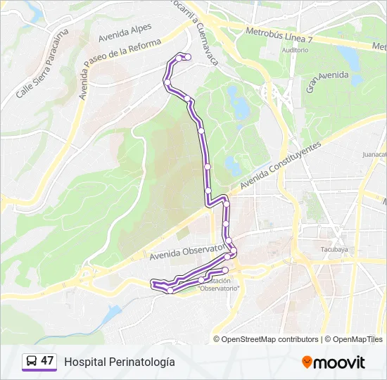 47 Bus Line Map