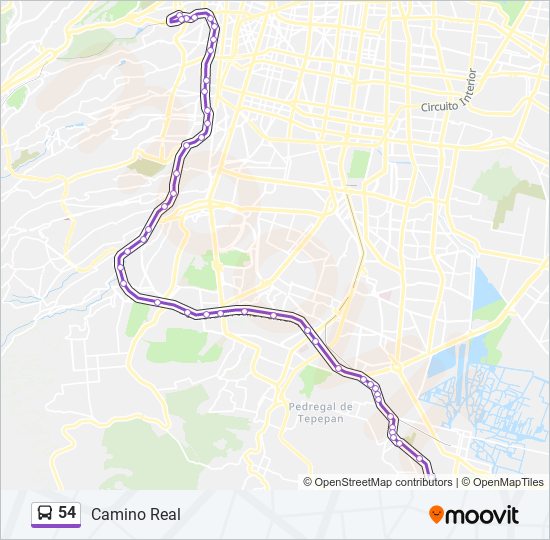 Mapa de 54 de autobús