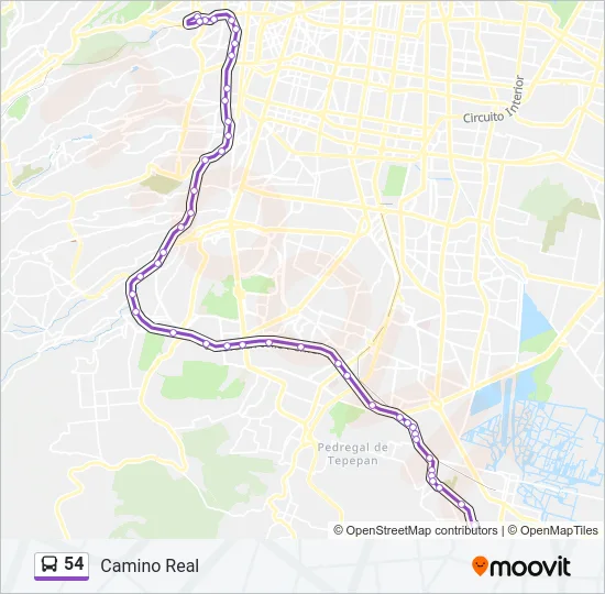 54 Bus Line Map