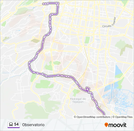 54 Bus Line Map