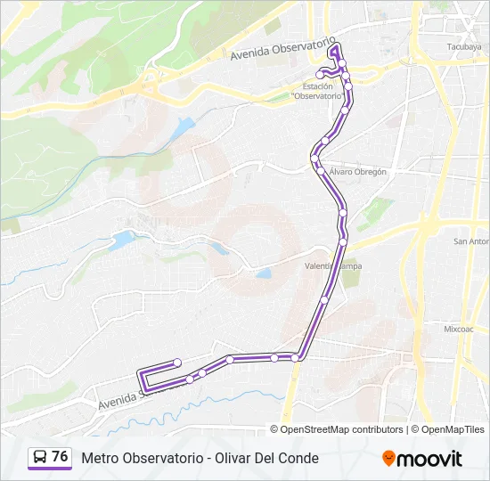 76 Bus Line Map