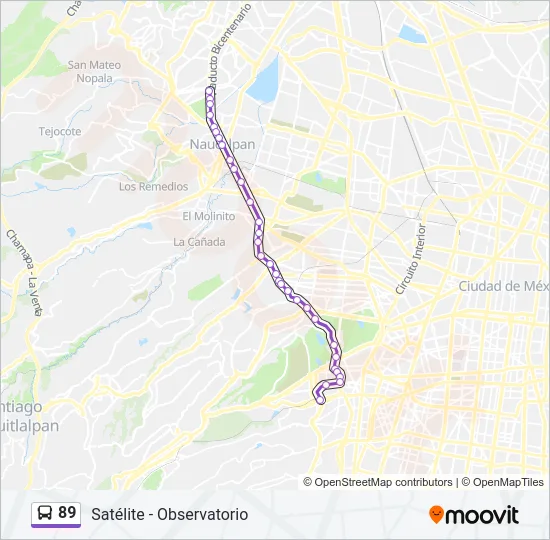 89 Bus Line Map