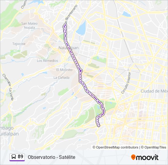 Mapa de 89 de autobús