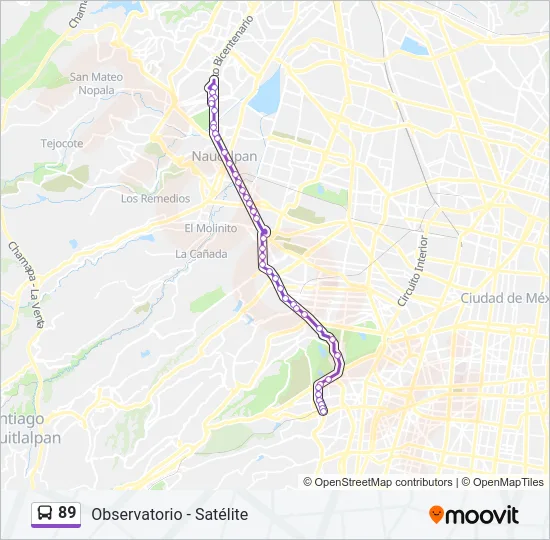 89 Bus Line Map
