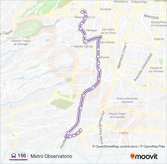 150 Bus Line Map