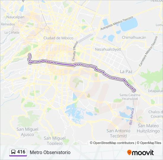416 Bus Line Map