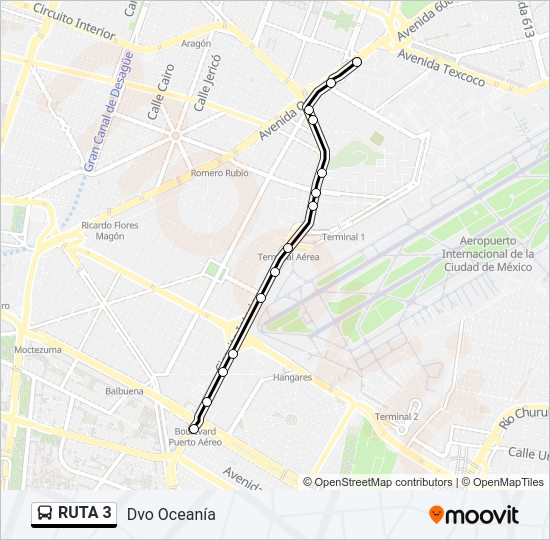 Mapa de RUTA 3 de autobús