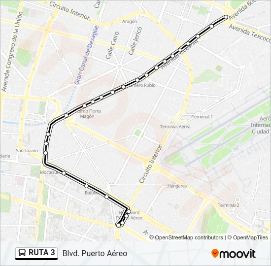 RUTA 3 Bus Line Map
