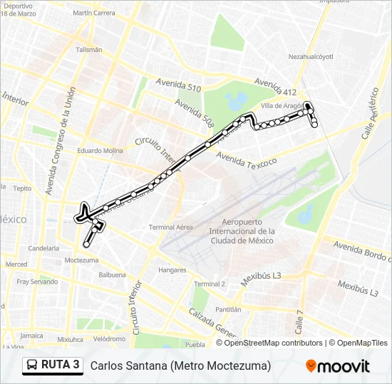 RUTA 3 Bus Line Map