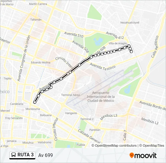 RUTA 3 Bus Line Map