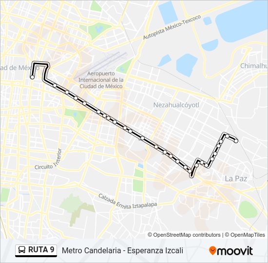 Mapa de RUTA 9 de autobús