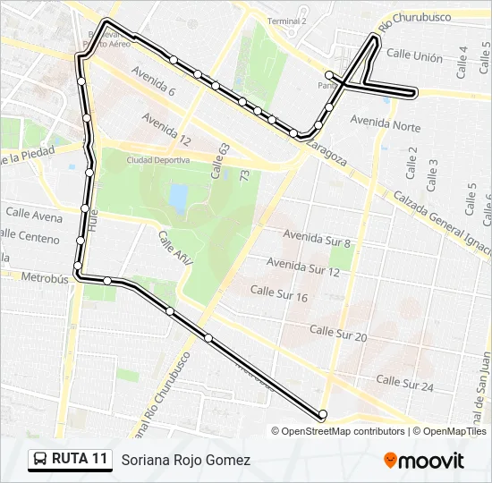 RUTA 11 Bus Line Map