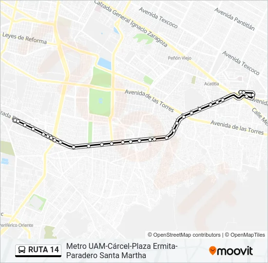RUTA 14 Bus Line Map
