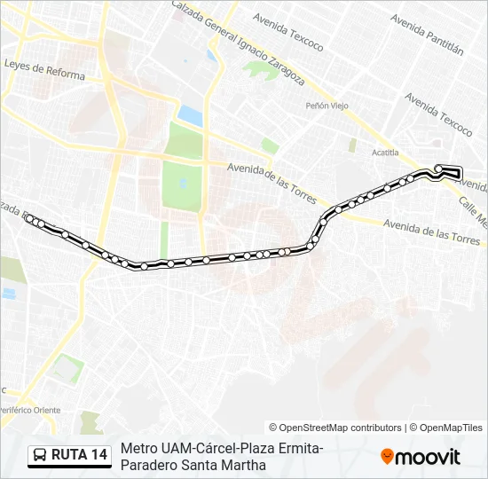 RUTA 14 Bus Line Map